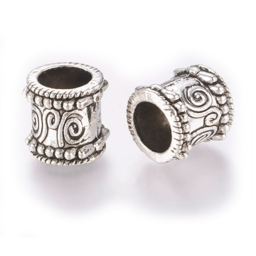 Antique Silver Viking Big bead 4pieces