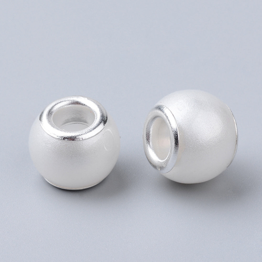 Pearl with silver bead 3pcs