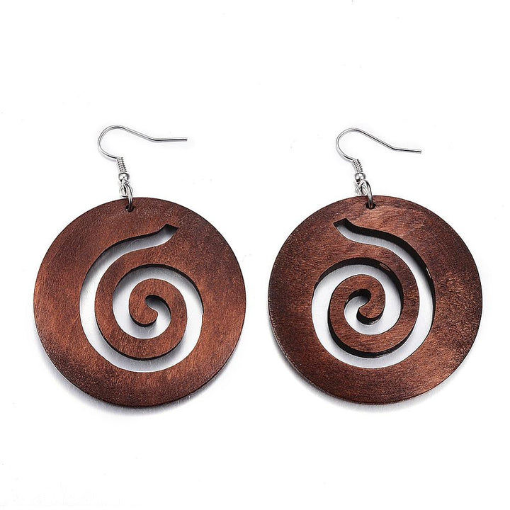 Wood earring spiral