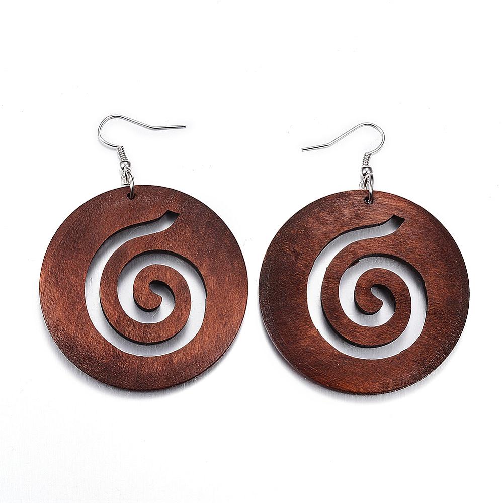 Wood earring spiral
