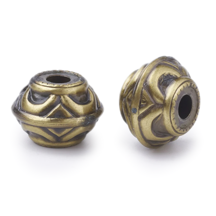 Big bronze tribe bead 5pieces