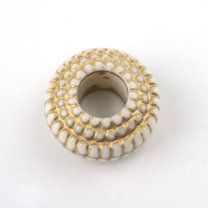 Golden White Tribe Beads 5pieces