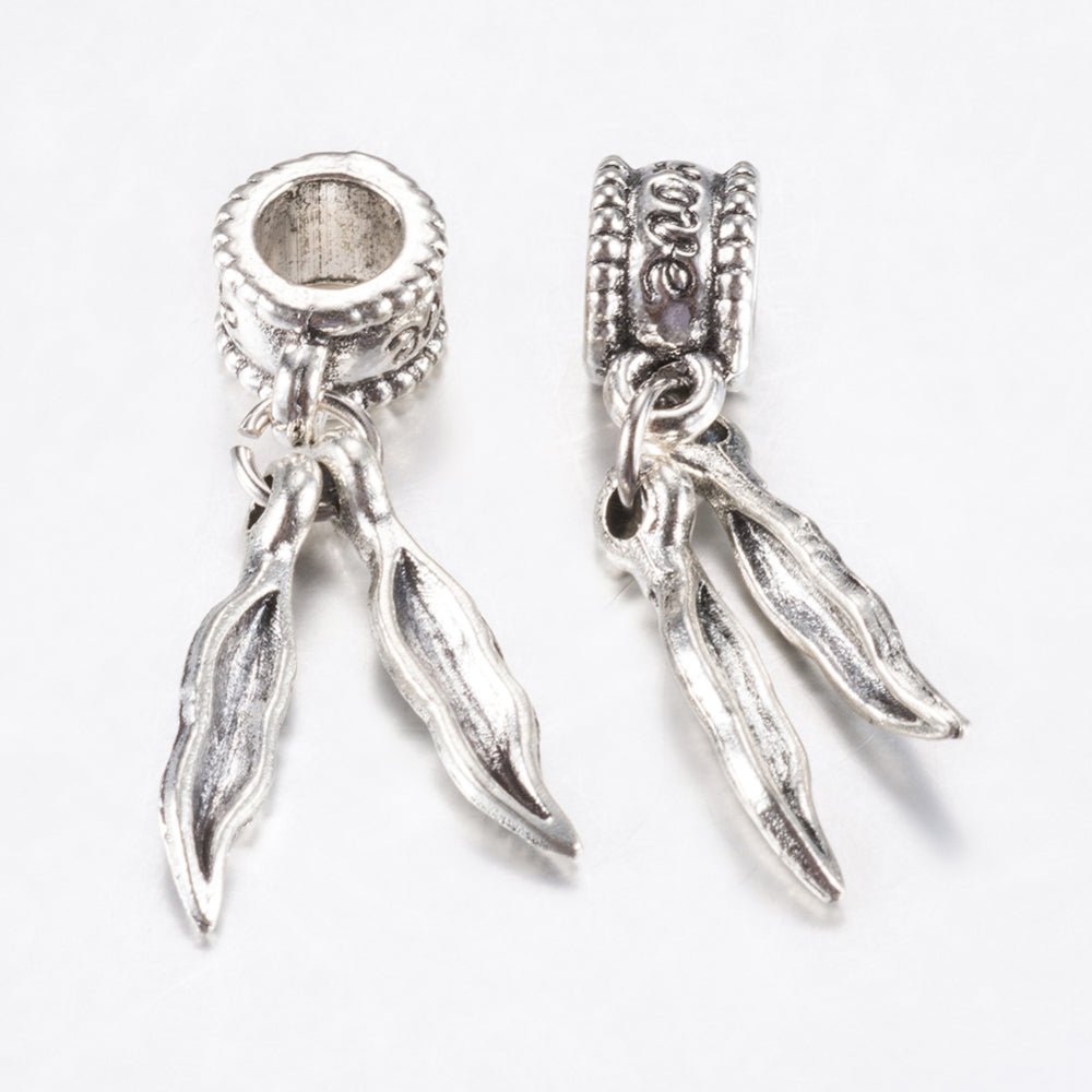 Silver Double Feather 1pcs