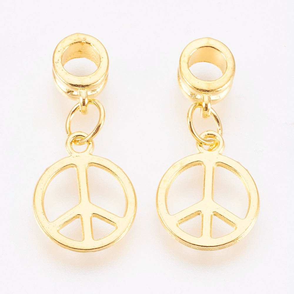 Golden Peace Dangle Charm 1pcs