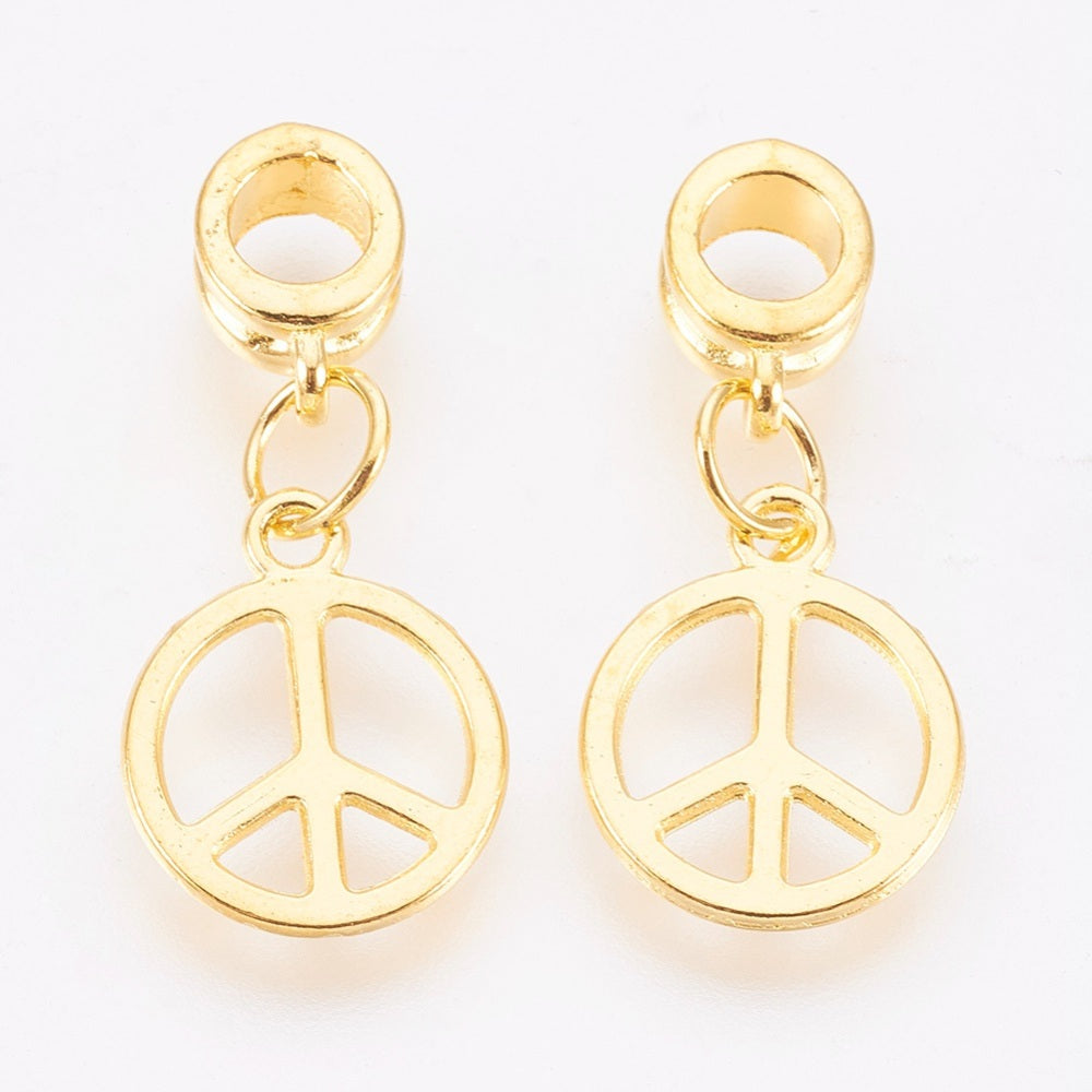 Golden Peace Dangle Charm 1pcs