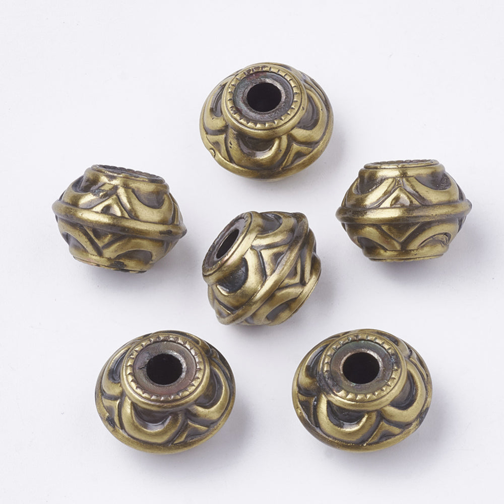 Big bronze tribe bead 5pieces