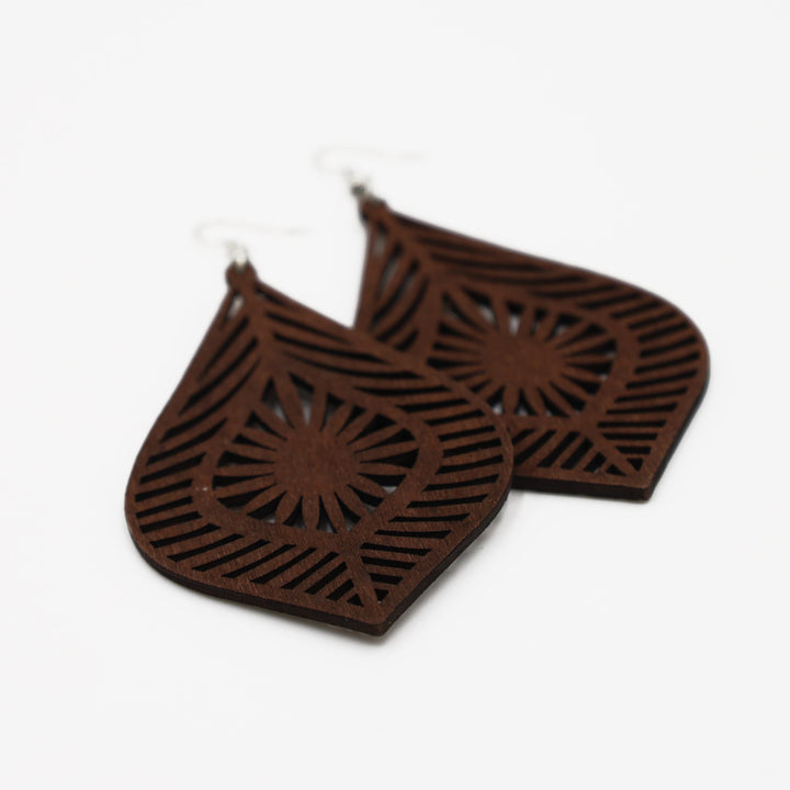 Wood earring mandala