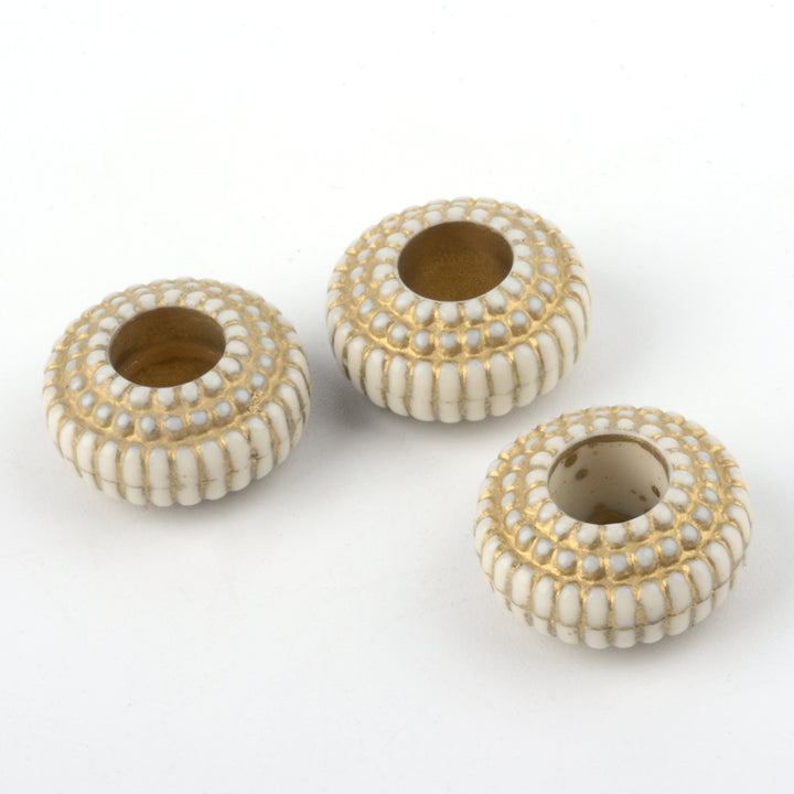 Golden White Tribe Beads 5pieces